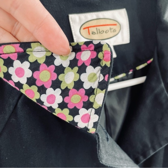 Talbots Cotton Lined Pockets Substantial Shoulder Pads Button Detail Jacket Coat - Picture 3 of 9